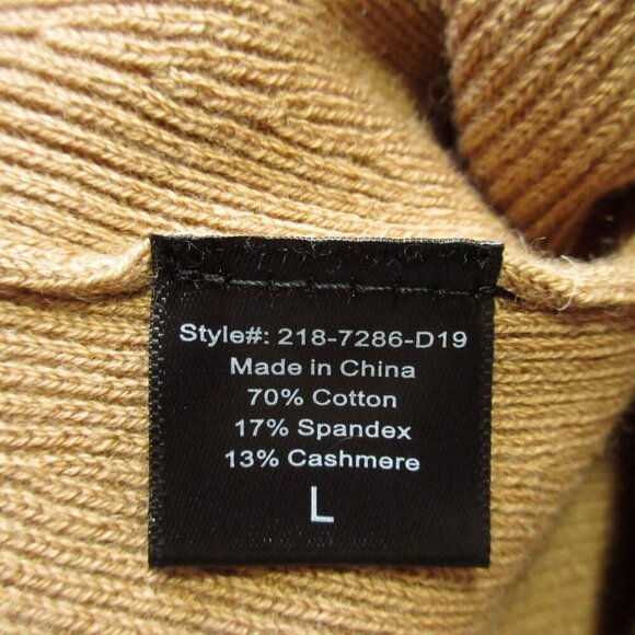 NWT JENNI KAYNE Sleeveless Midi in Camel Cotton & Cashmere Blend Sweater Dress L - Picture 5 of 6